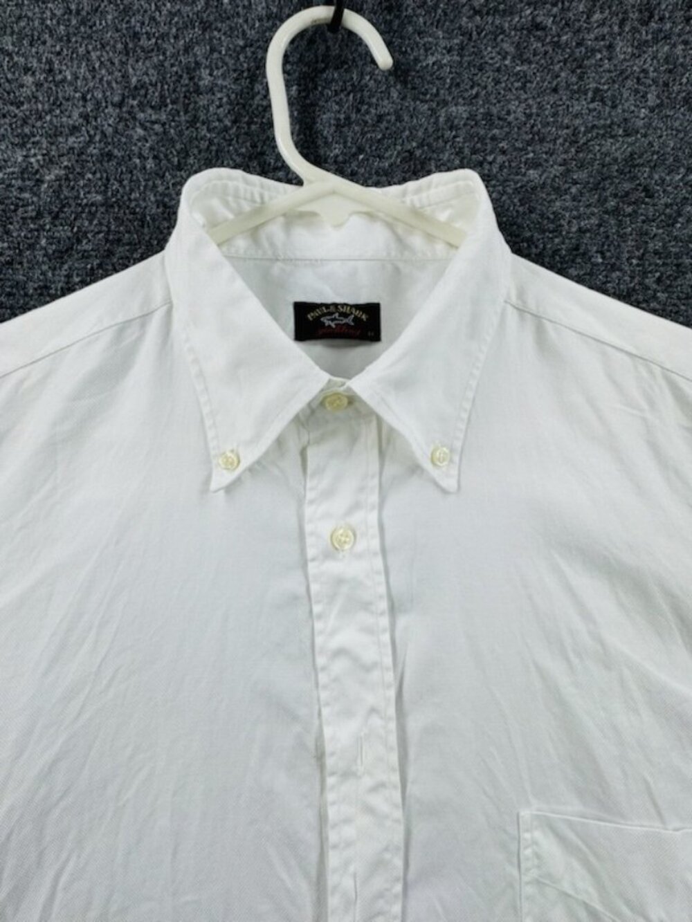Paul & Shark Oxford 43 Button-Down White Nautical Shirt Pocket Casual Men Solid